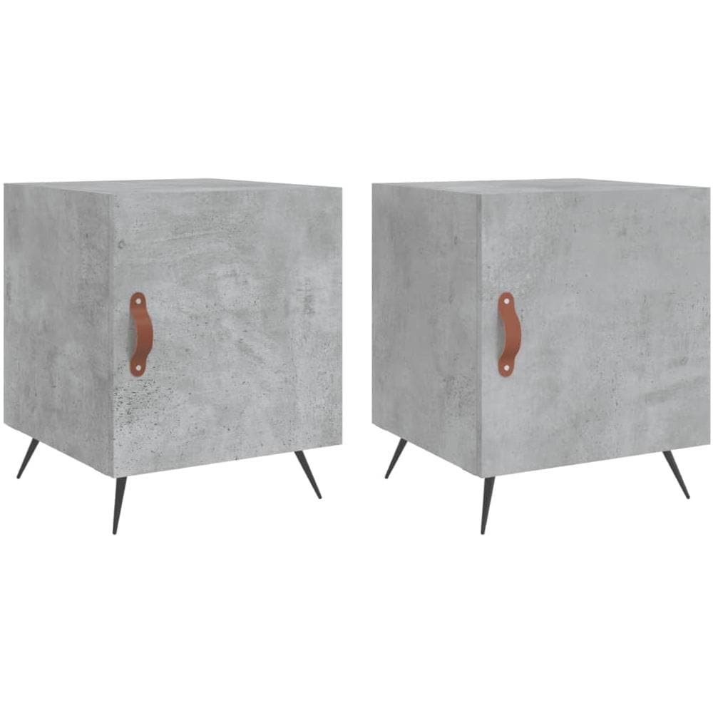 Comodini 2 Pz Grigio Cemento 40x40x50 Cm In Legno Multistrato - Foto 2