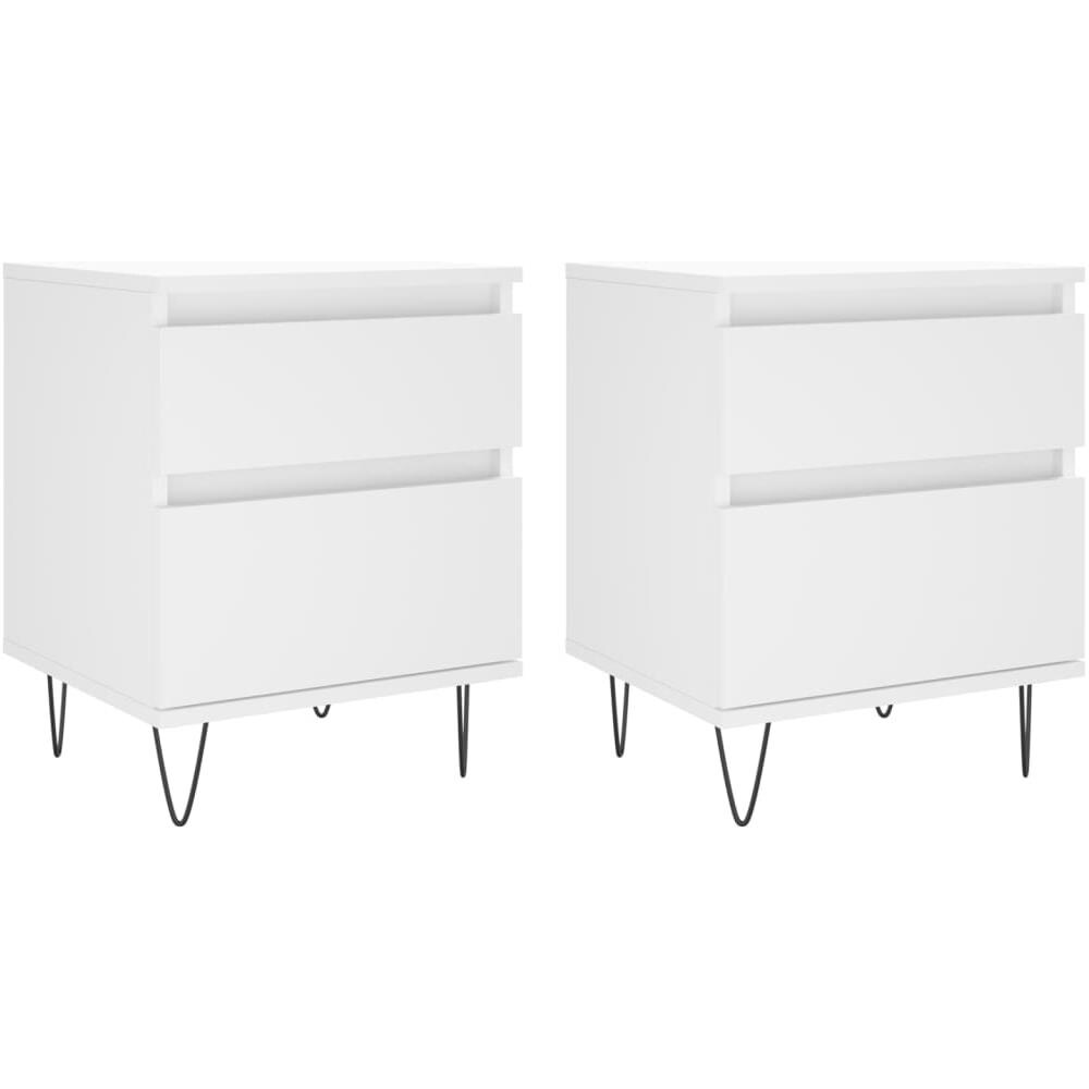 Comodini 2pz Bianchi 40x35x50 Cm In Legno Multistrato - Foto 2