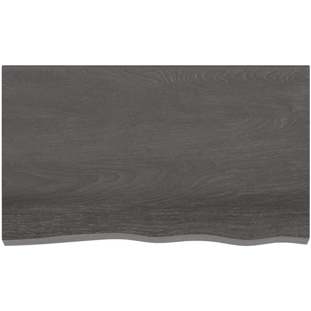 Ripiano Marrone Scuro 100x60x (2-6) cm Massello Rovere Trattato - Foto 2