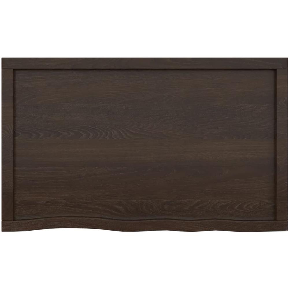 Ripiano Marrone Scuro 100x60x (2-6) cm Massello Rovere Trattato - Foto 6