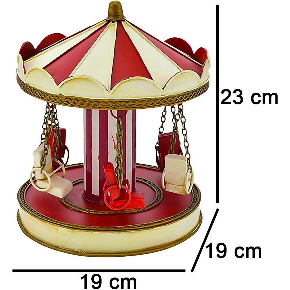 Giostra in Metallo Natale Decorazione Addobbo Natalizio Decorativo 19x19x23cm - Foto 3
