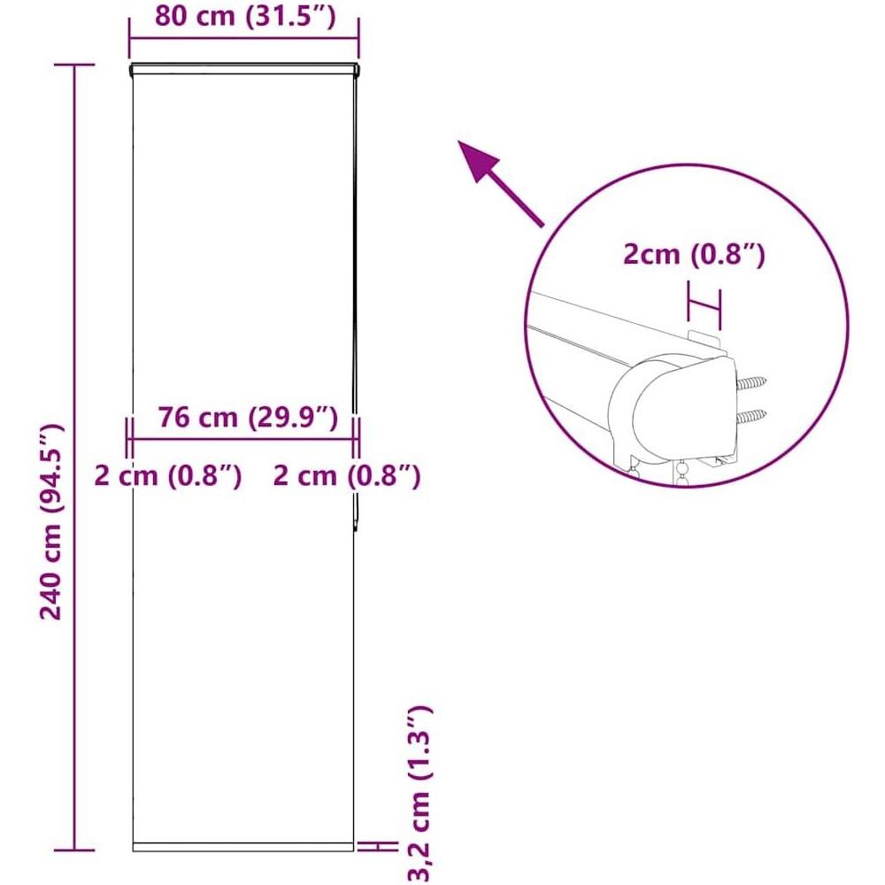 Tenda a Rullo per Doccia Cassonetto 80x240 cm Larghezza Tessuto - Foto 10
