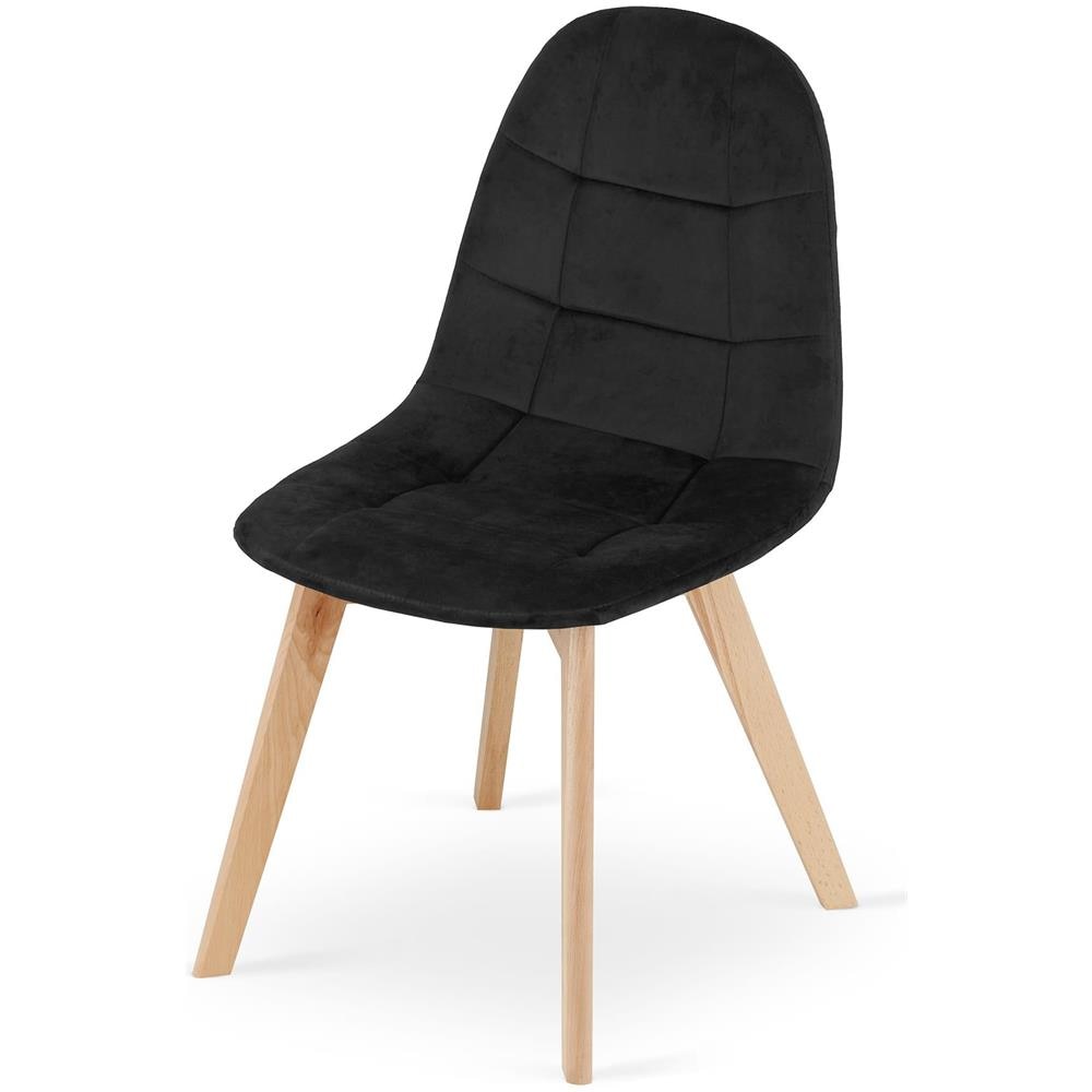 Sedia Valora NUUC in velluto nero, design ergonomico x3 - Foto 7