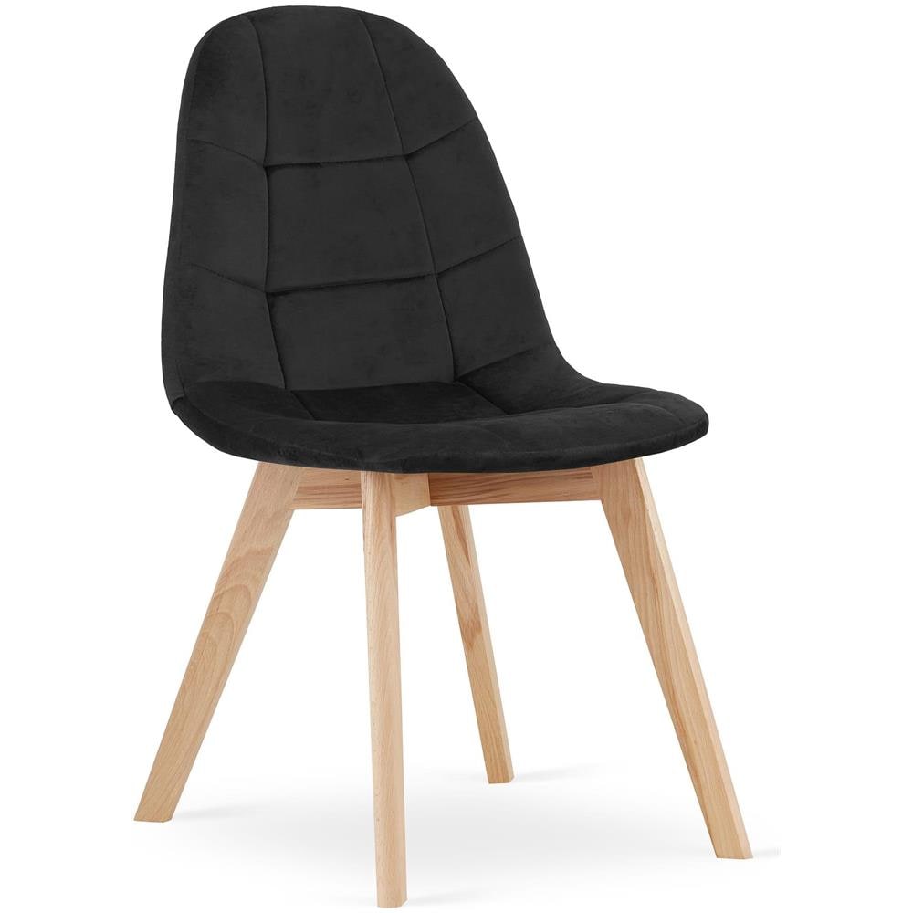 Sedia Valora NUUC in velluto nero, design ergonomico x3 - Foto 2