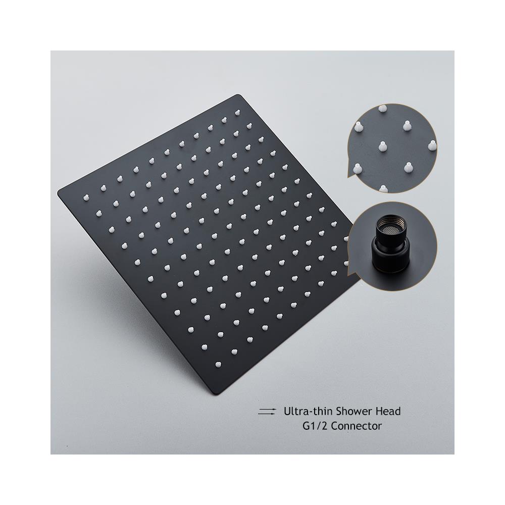 Set miscelatore doccia, Blackswan, tipo M152, modello nero opaco, 3 vie, termostato e bocca mobile, misura 40 cm - Foto 2