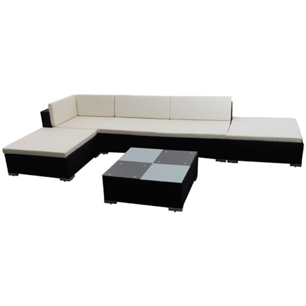 vidaXL Divano da Giardino Set 15 pz in Polirattan Bianco Sofa con Cuscini