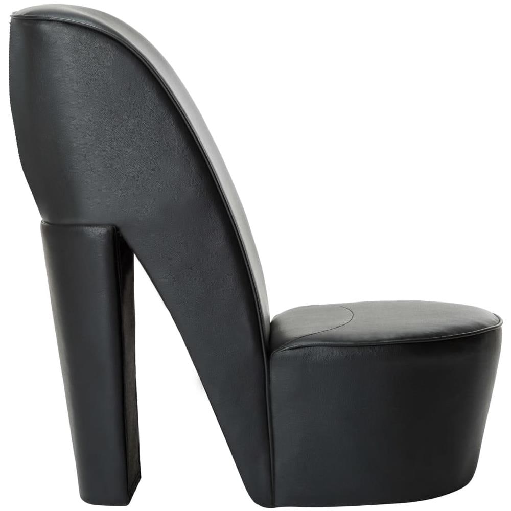 Poltrona A Forma Di Scarpa Con Tacco In Similpelle Nera - Foto 2