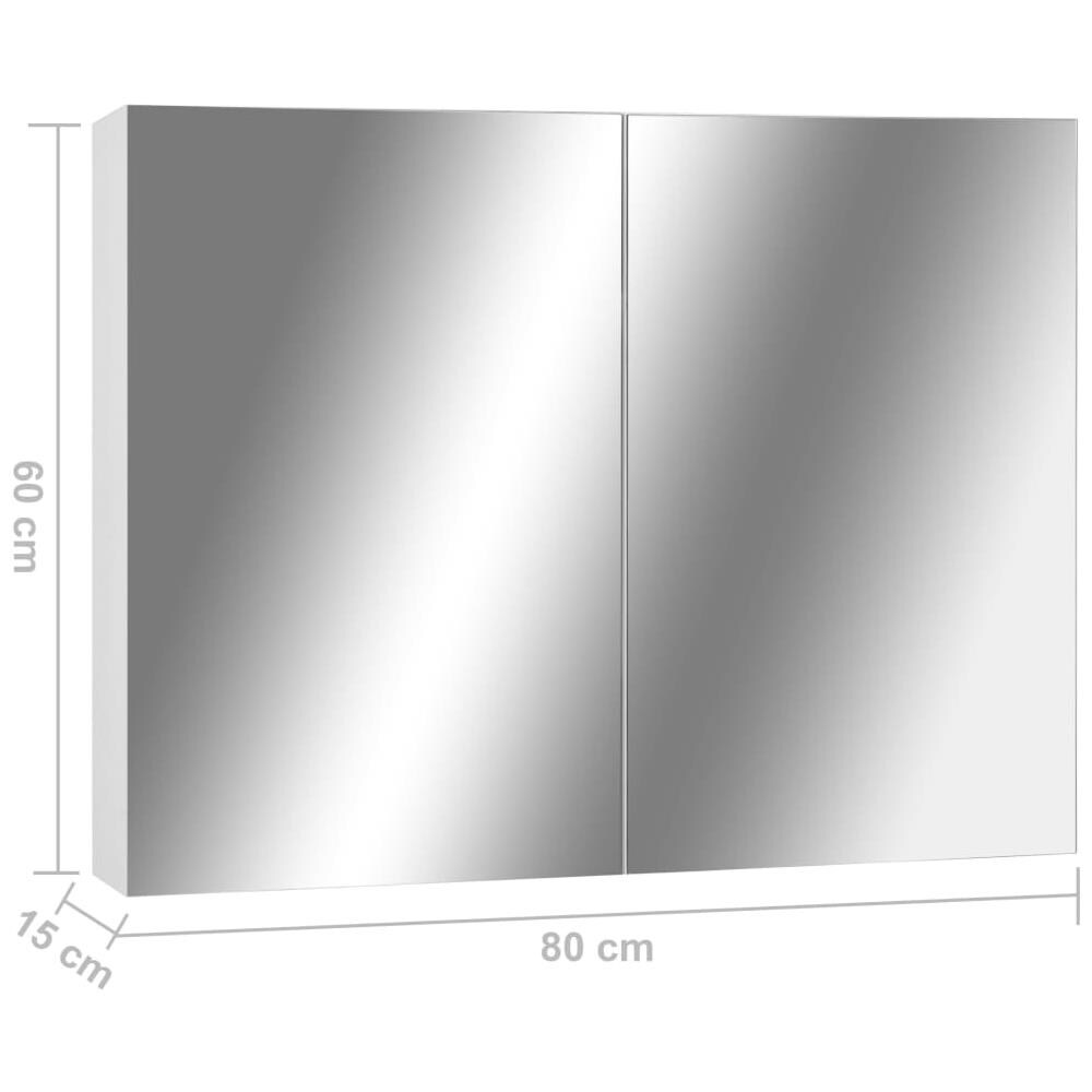 Armadietto A Specchio Bianco 80x15x60 Cm In Mdf - Foto 6