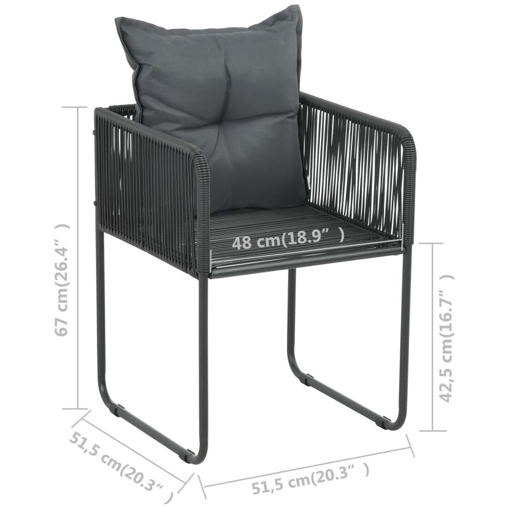 Set Da Pranzo Da Giardino 5 Pz In Rattan Pvc Nero - Foto 8