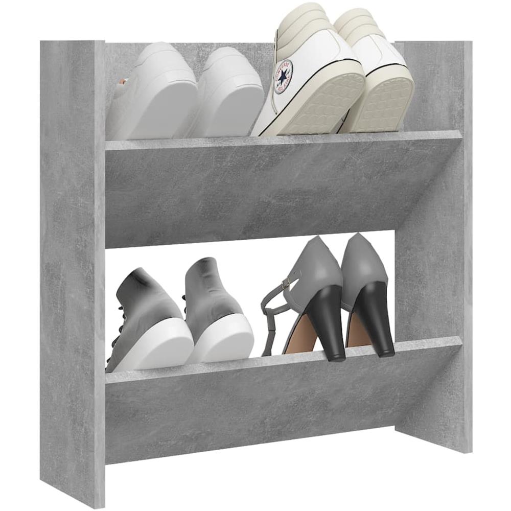 Scarpiera A Muro Grigio Cemento 60x18x60 Cm In Truciolato - Foto 3