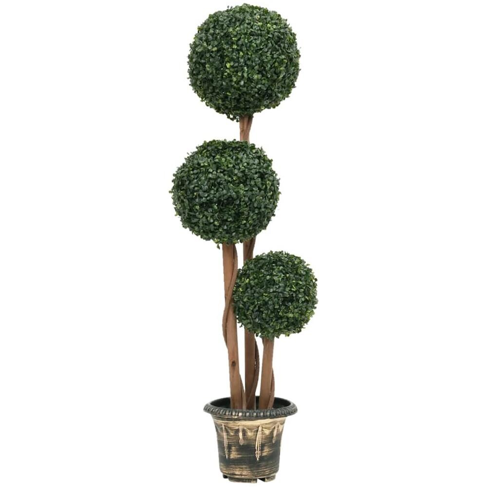 Pianta Di Bosso Artificiale A Sfera Con Vaso Verde 119 Cm - Foto 2