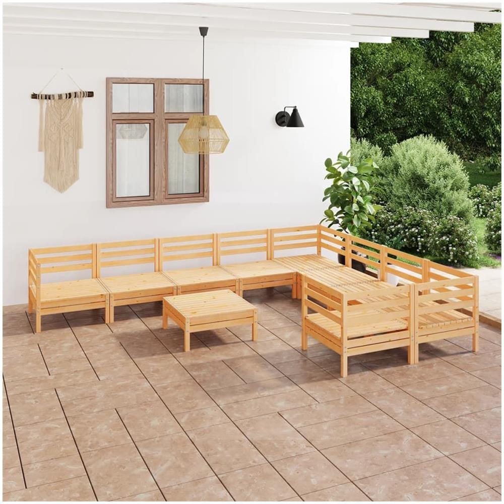 Set Salotto da Giardino 10 pz in Legno Massello di Pino - Foto 1