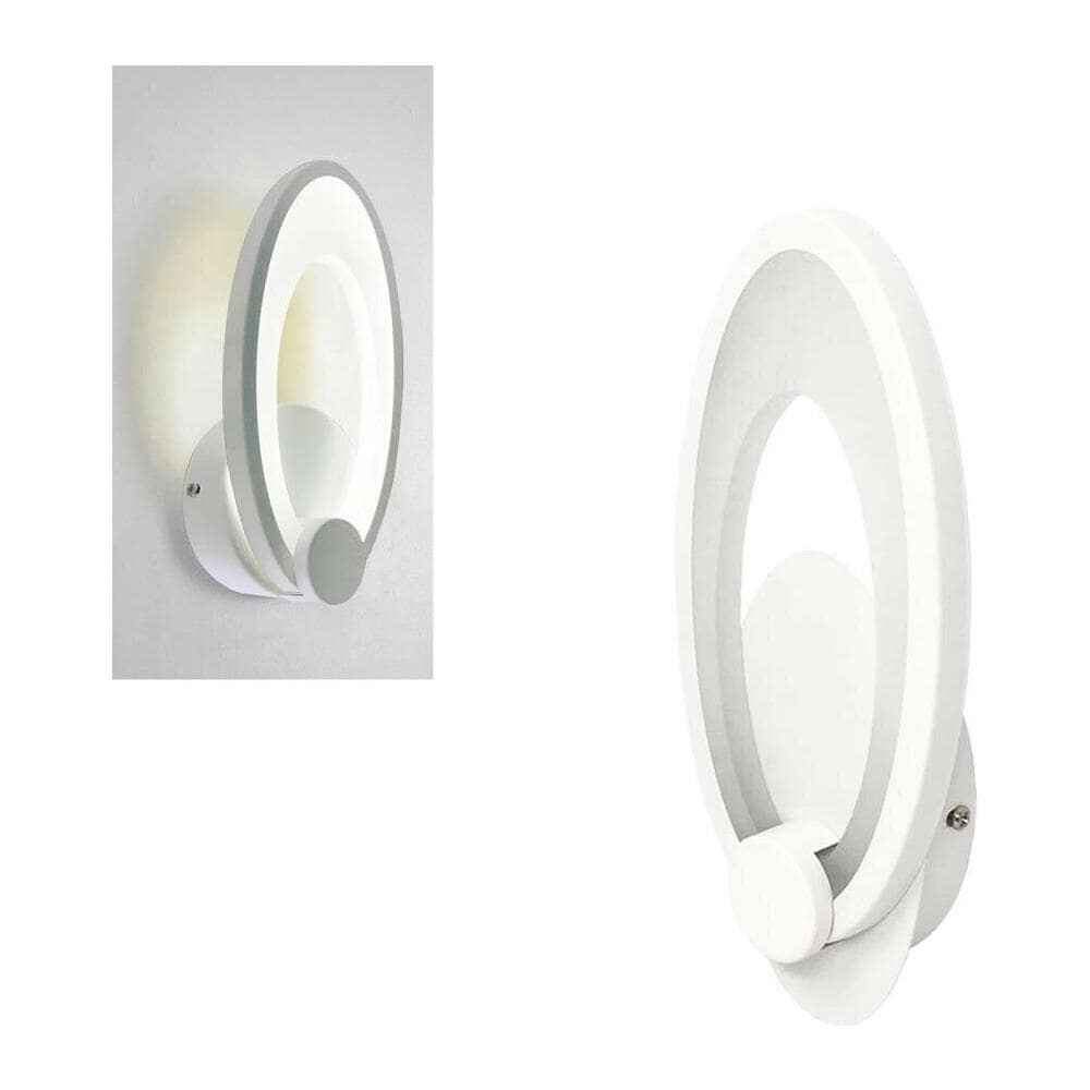Applique In Vetro Ovale Led Luce Bianca 9 W Lampada Da Parete Interno E25f - Foto 1