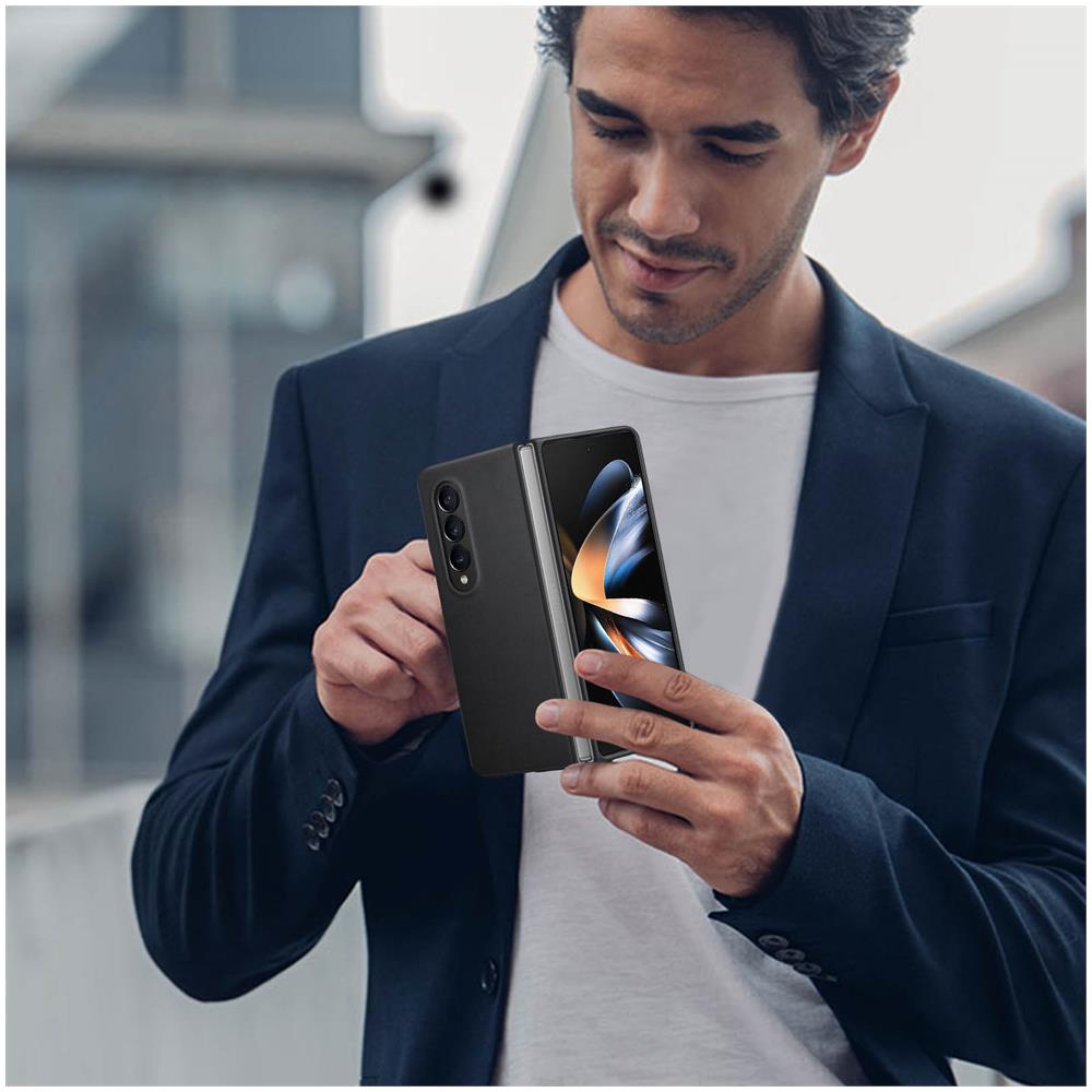 Cover EF-VF936LBEGWW per Galaxy Z Fold4 in Pelle Antipolvere Antigraffio Colore Nero  - Foto 6