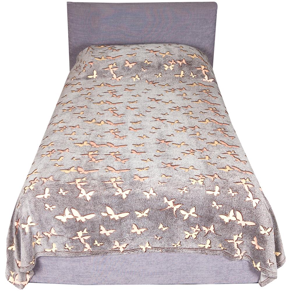 Coperta Singola Fluorescente Farfalle Glow Multicolore - Foto 1