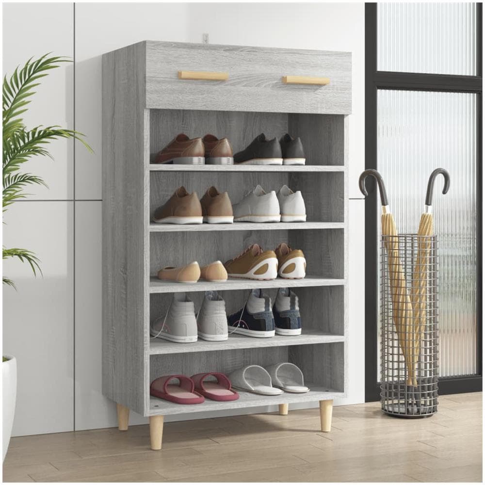 Scarpiera Grigio Sonoma 60x35x105 Cm In Legno Multistrato - Foto 1