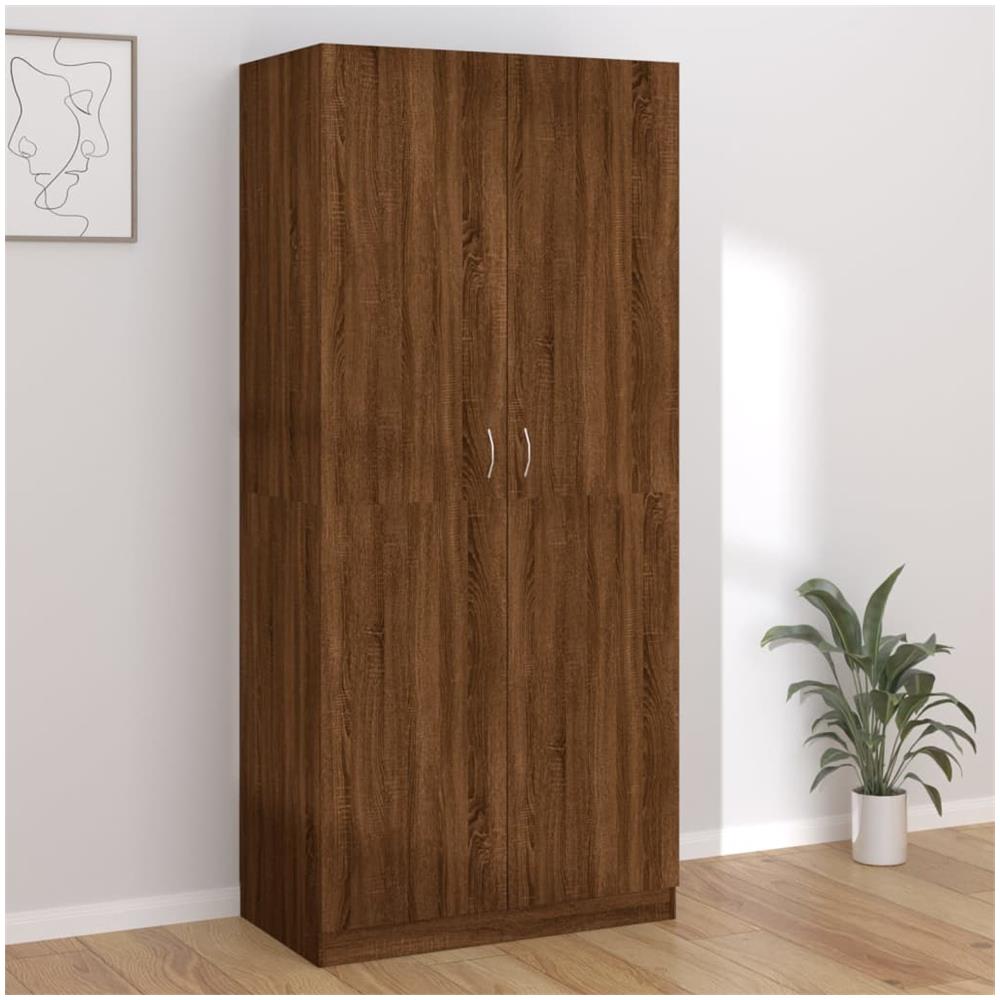Armadio Rovere Marrone 90x52x200 cm in Legno Multistrato - Foto 1