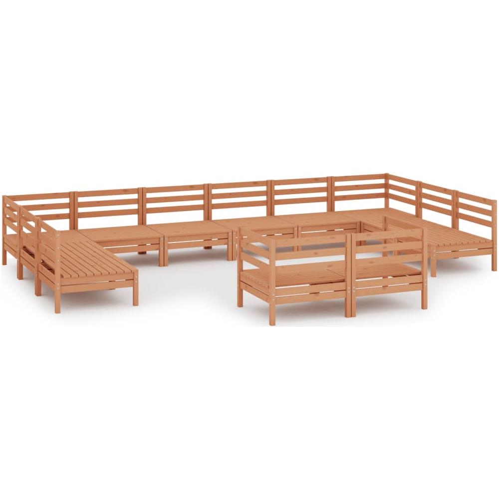 Set Divani Da Giardino 12 Pz Miele In Legno Massello Di Pino - Foto 2