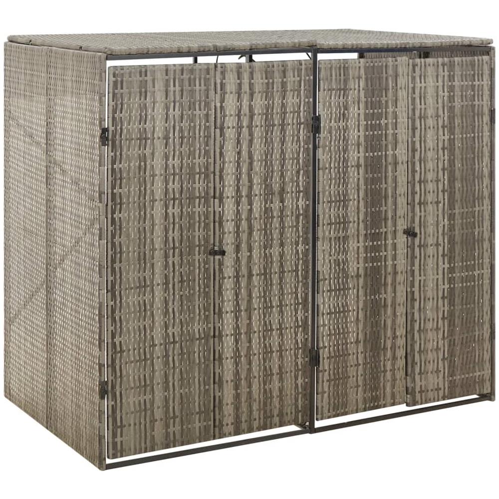 Copribidone Doppio Grigio 140x80x117 Cm In Polyrattan - Foto 1