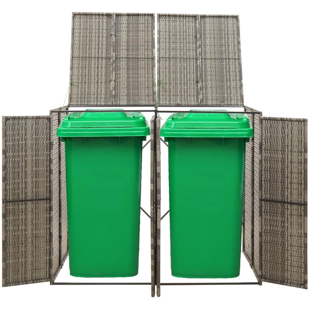 Copribidone Doppio Grigio 140x80x117 Cm In Polyrattan - Foto 2