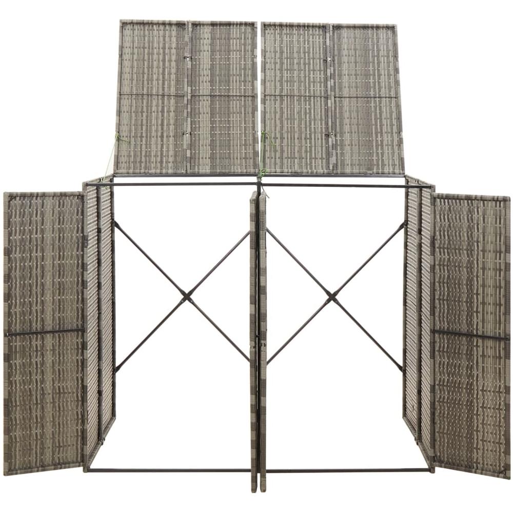 Copribidone Doppio Grigio 140x80x117 Cm In Polyrattan - Foto 3