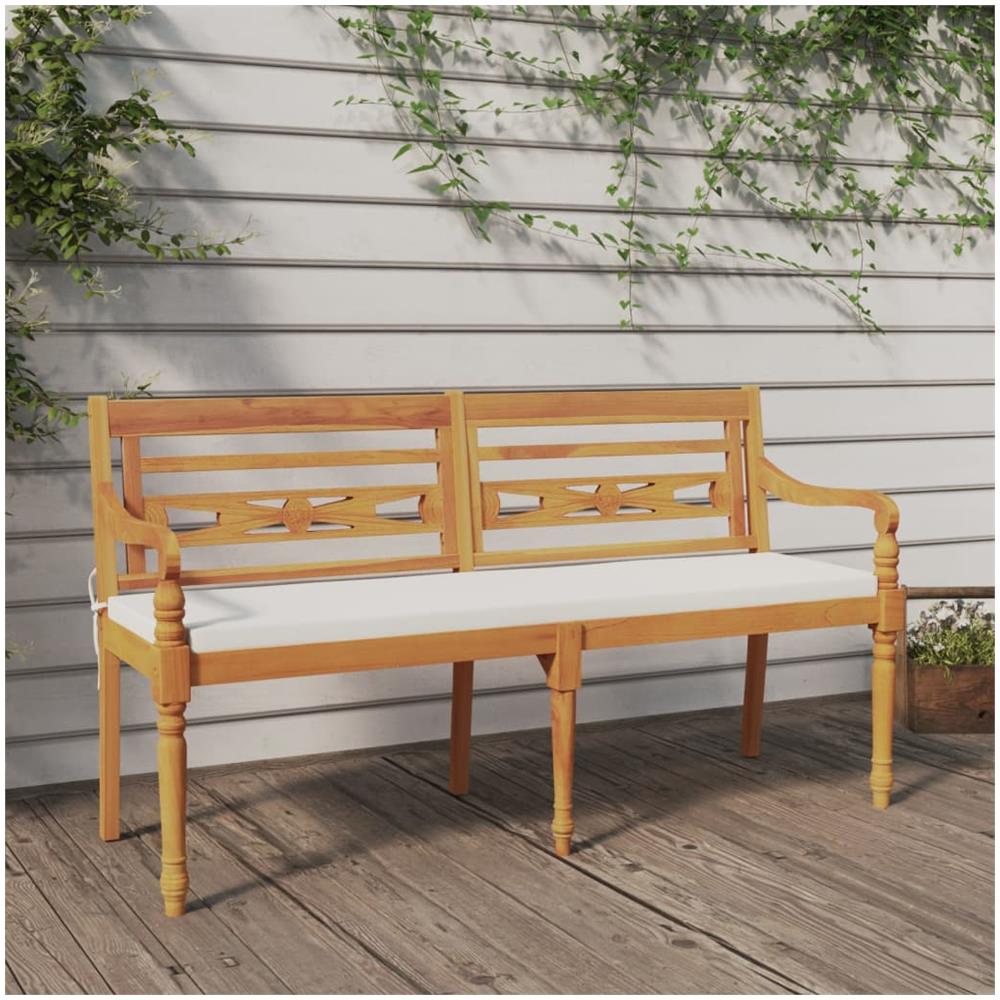 Panchina Batavia Con Cuscino 150 Cm In Legno Massello Di Teak - Foto 1