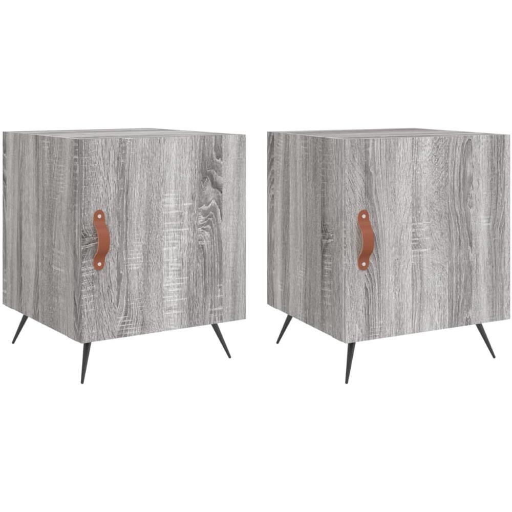 Comodini 2 Pz Grigio Sonoma 40x40x50 Cm In Legno Multistrato - Foto 2