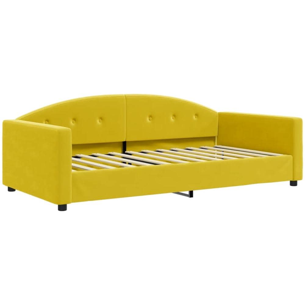 Letto Da Giorno Giallo 100x200 Cm In Velluto - Foto 1