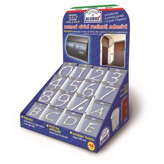 ALUBOX NUMERO CIVICO "4" IN OTTONE PER TARGA GRIGIO/OTTONE LUCIDO