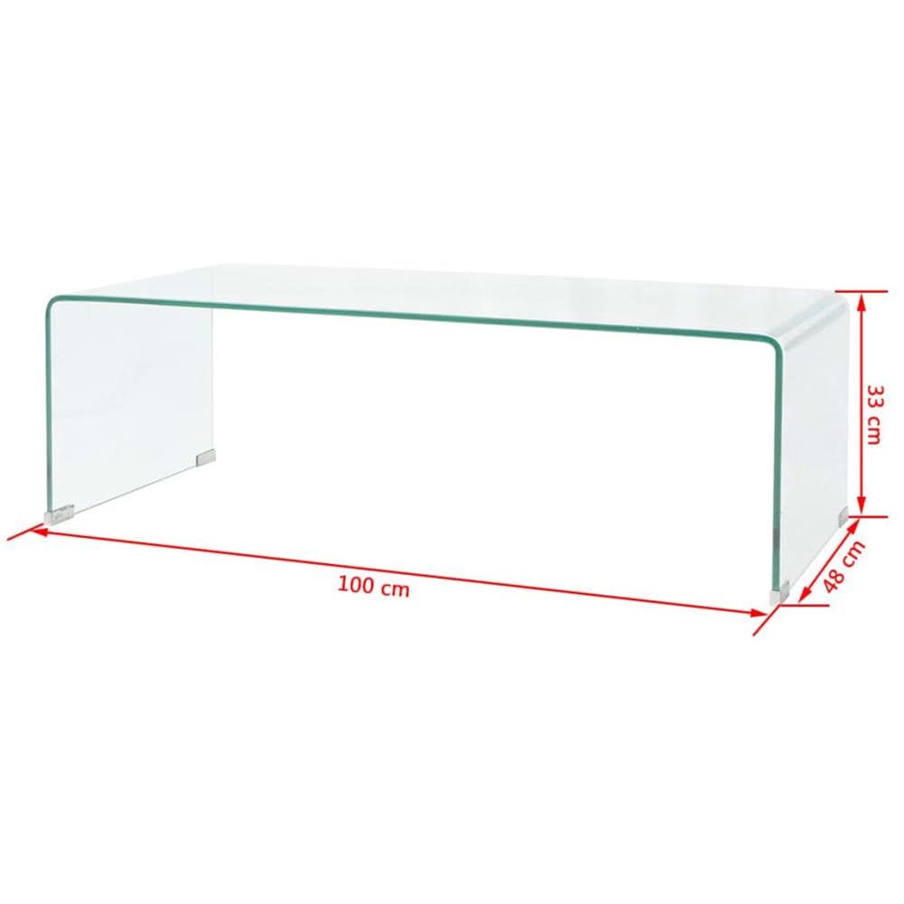 Tavolino Da Caffè In Vetro Temperato 100x48x33 Cm Nitido - Foto 12