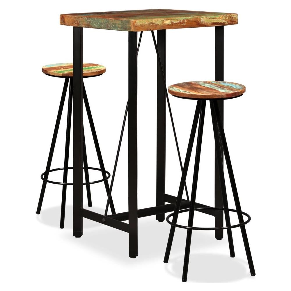 Set Da Bar 3 Pz In Legno Massello Di Recupero - Foto 1