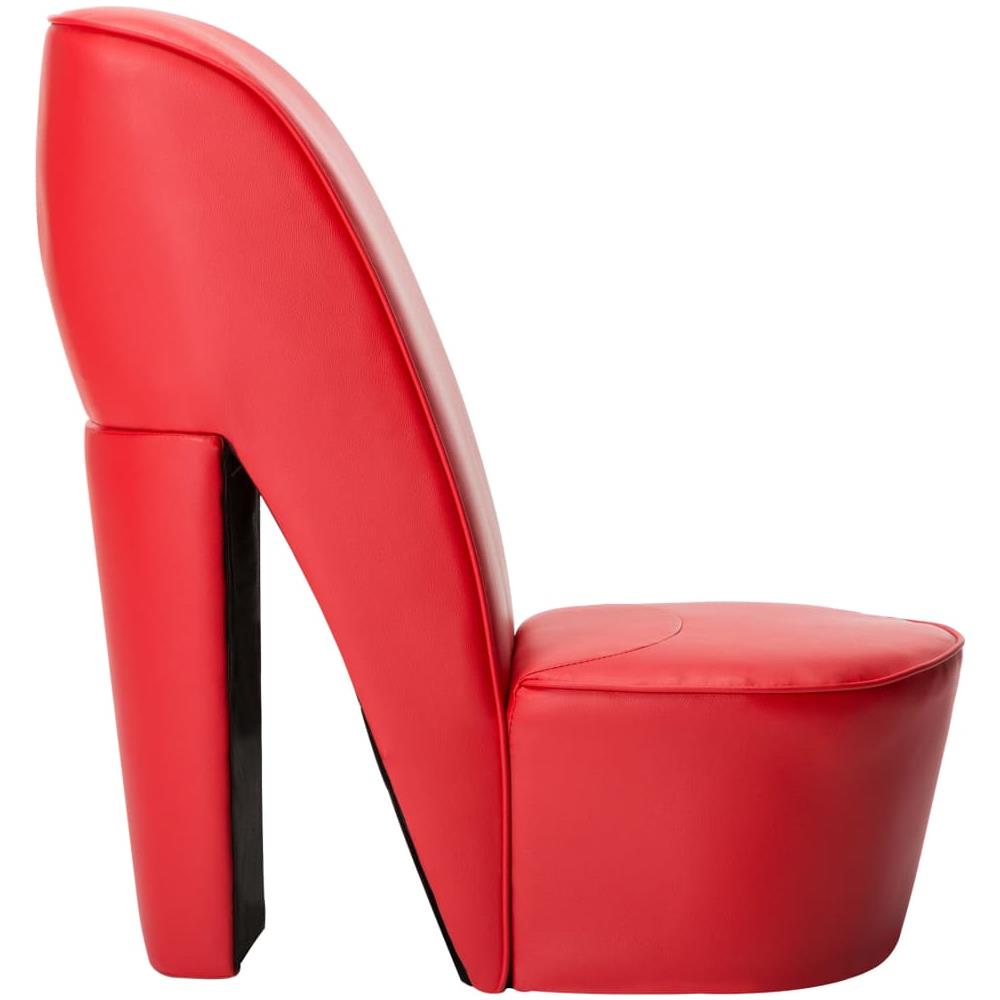 vidaXL Poltrona a Forma di Scarpa con Tacco Design Audace Moderna Comoda Imbottita Morbida Sedia Imbottita Arredo Casa in Velluto Rosso 