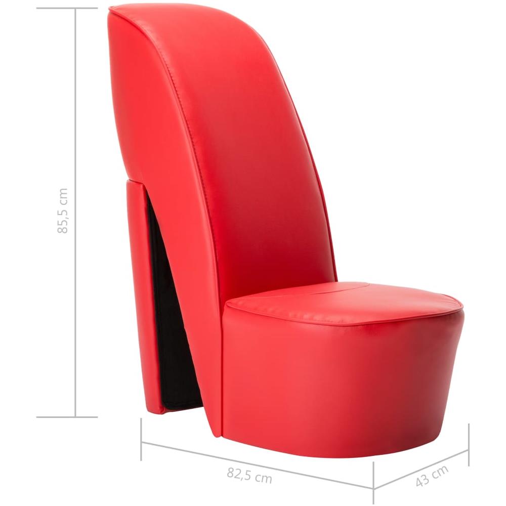 Poltrona A Forma Di Scarpa Con Tacco In Similpelle Rossa - Foto 7