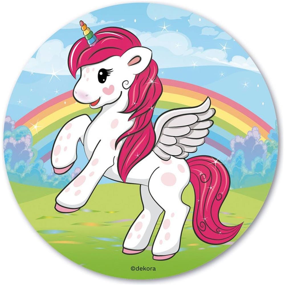 Dekora - Disco Di Zucchero Unicorno 20 Cm - Foto 1
