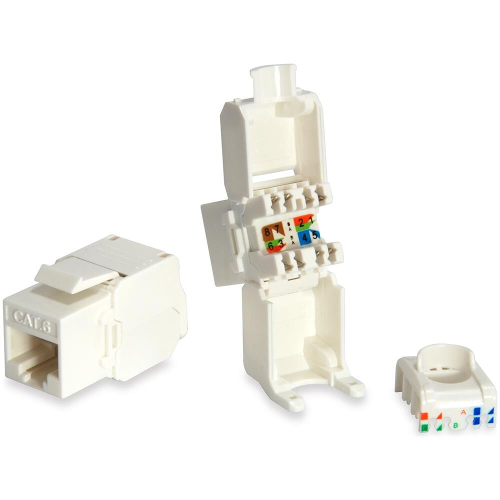 Keystone Jack Cat. 6, non schermato E 769216 Bianco (8 pezzi) -connettore LSA, calibro filo cavo: 23 AWG-EAN: 4015867206751 - Foto 1