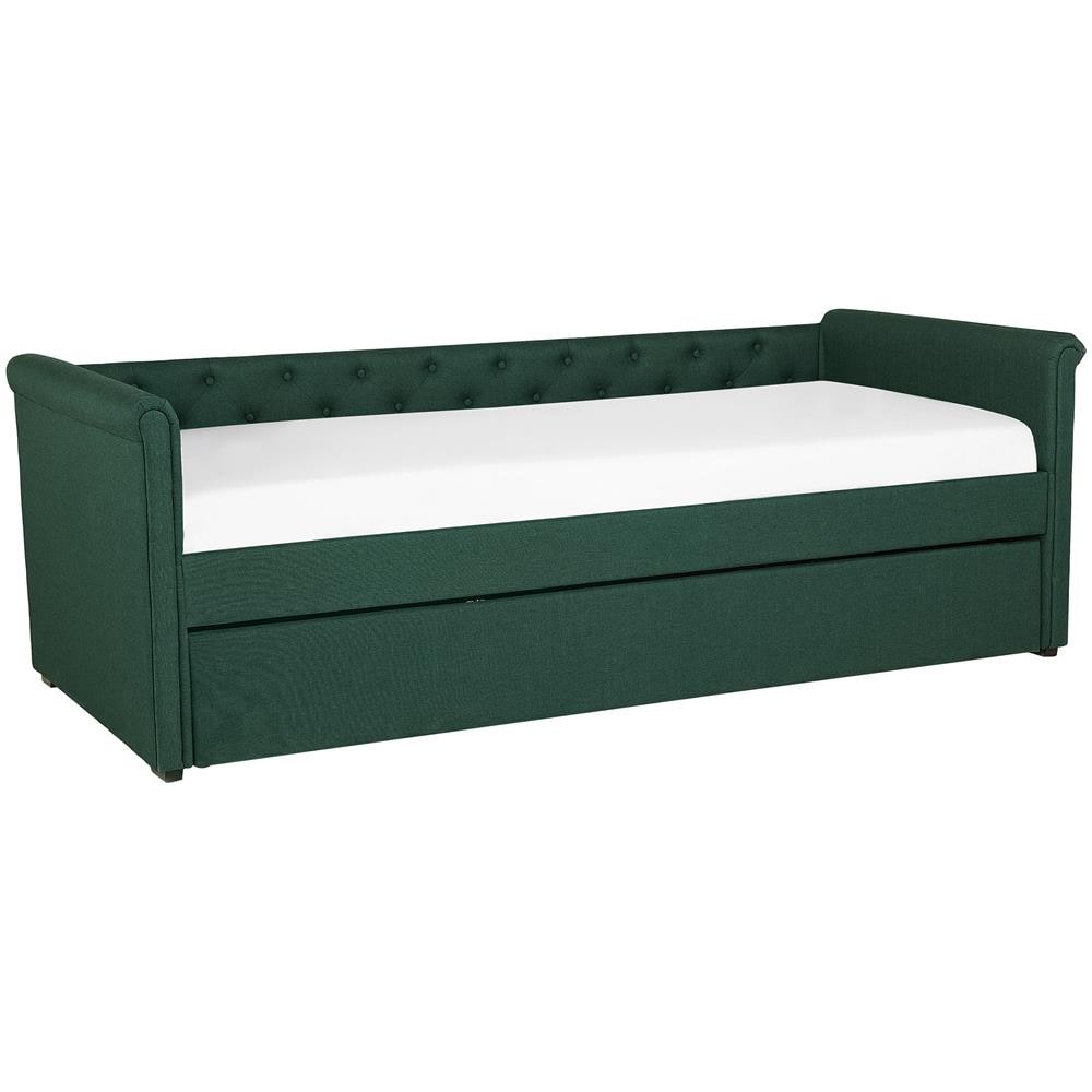 Letto Da Giorno In Tessuto Verde Scuro 80x200cm Libourne - Foto 2