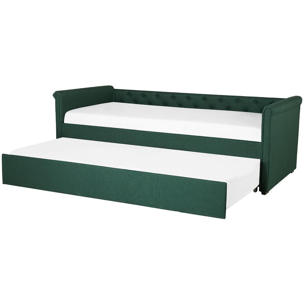 Letto Da Giorno In Tessuto Verde Scuro 80x200cm Libourne - Foto 1