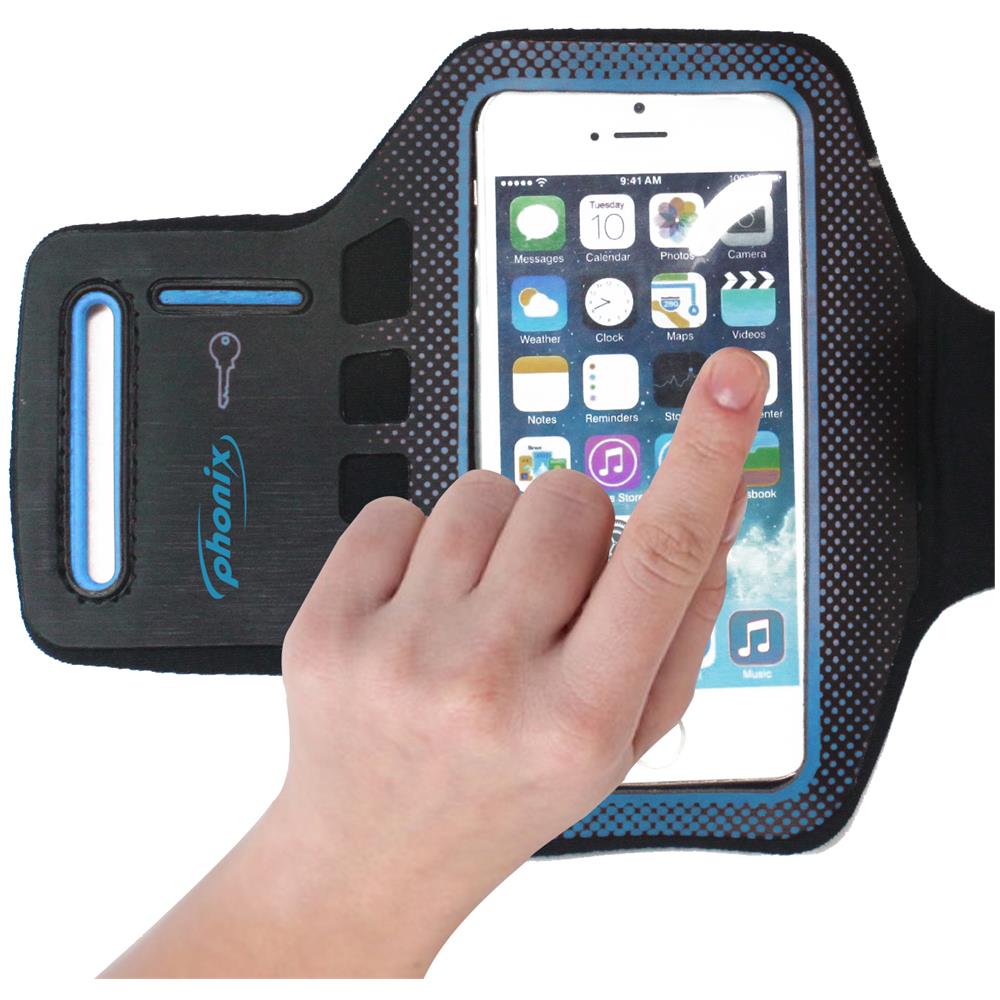 Fascia da braccio, Misura medium, 4" max, Neoprene, Grigio / Azzurro - Foto 2