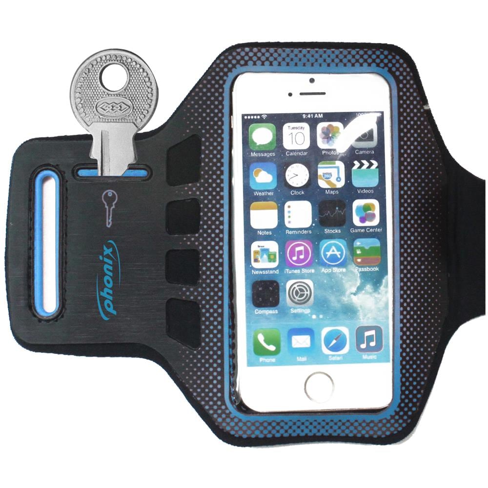 Fascia da braccio, Misura medium, 4" max, Neoprene, Grigio / Azzurro - Foto 1