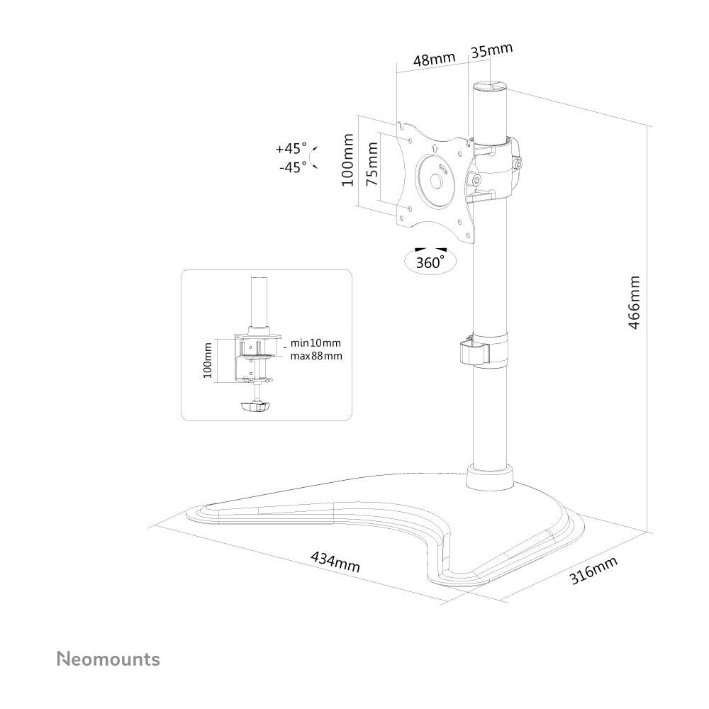 NM-D335BLACK Supporto da Scrivania per Monitor - Foto 3