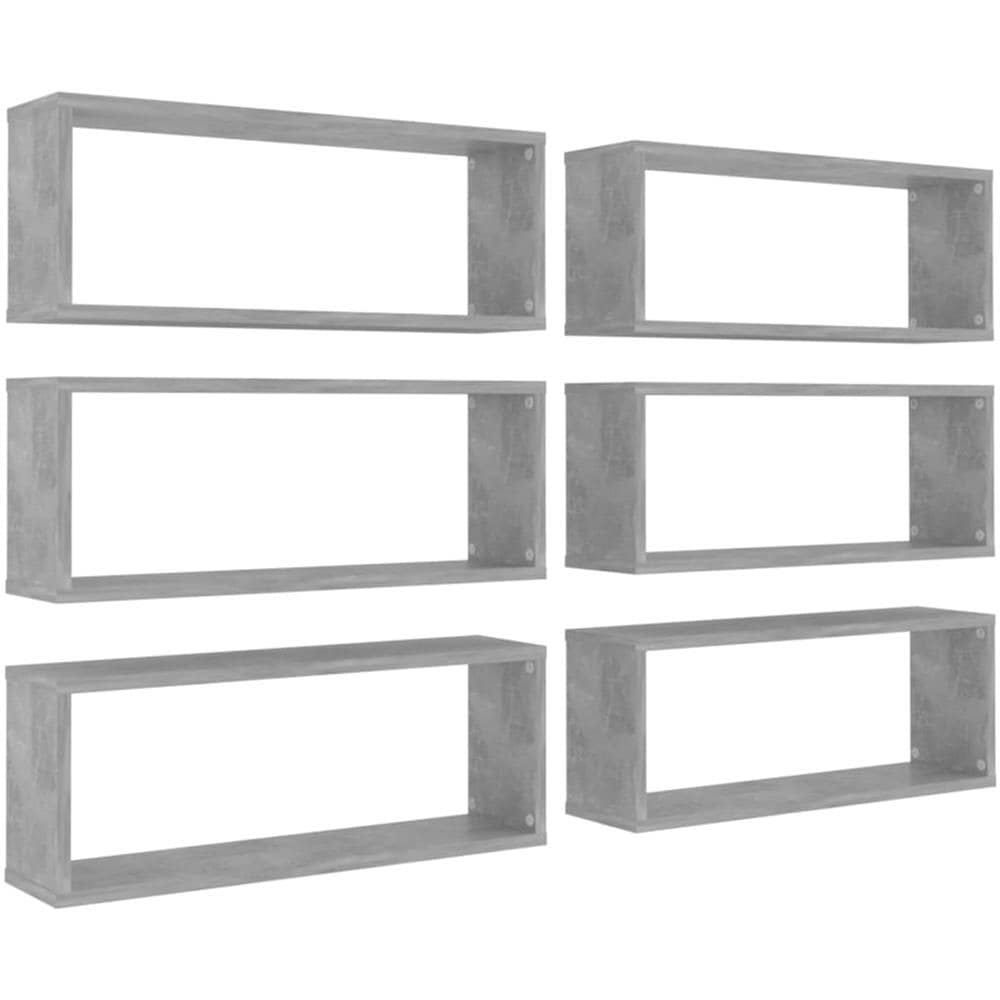 Mensole Parete a Cubo 6pz Grigio Cemento 60x15x23cm Multistrato - Foto 2