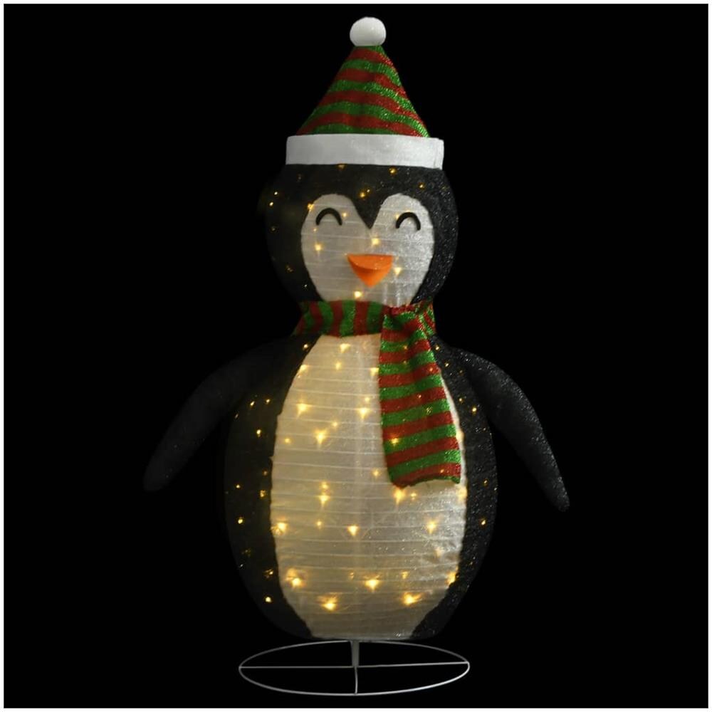 Figura Decorativa Natalizia Pinguino LED Tessuto Pregiato 90 cm - Foto 2