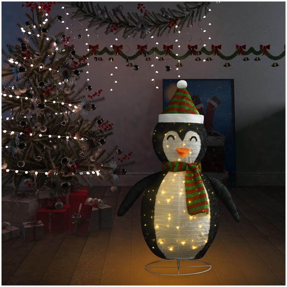 Figura Decorativa Natalizia Pinguino LED Tessuto Pregiato 90 cm - Foto 3
