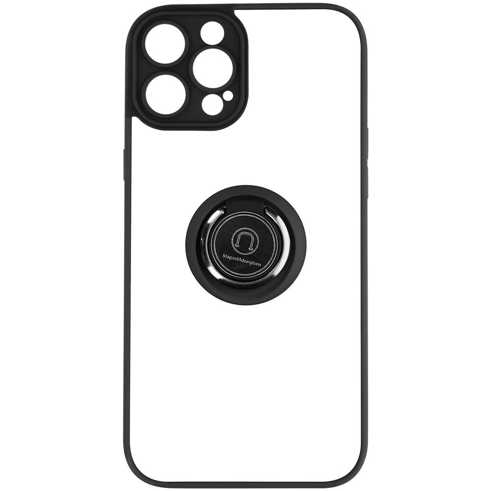 Cover Iphone 14 Pro Max Bimateria Anello Metallico Supporto Nera - Foto 1