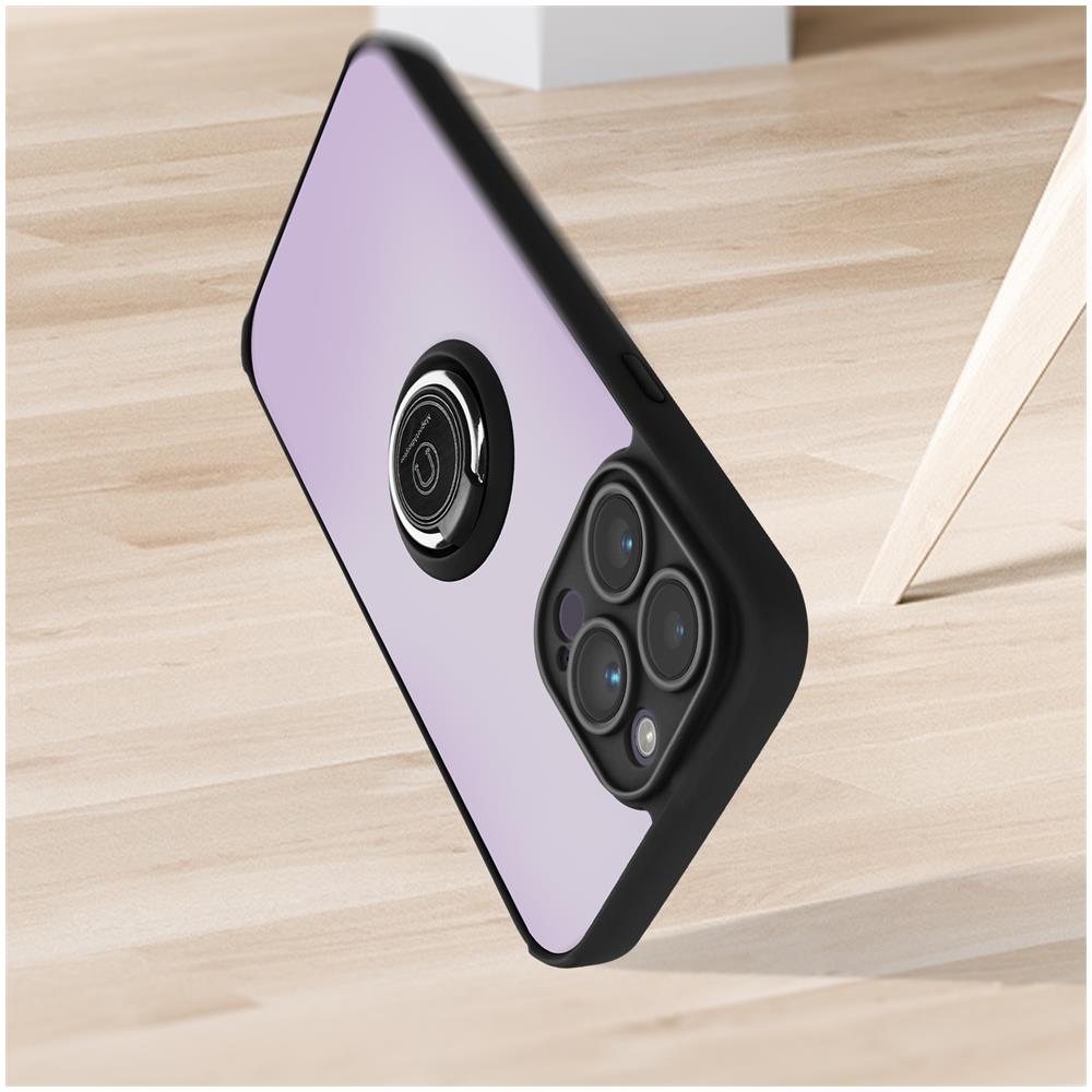 Cover Iphone 14 Pro Max Bimateria Anello Metallico Supporto Nera - Foto 5