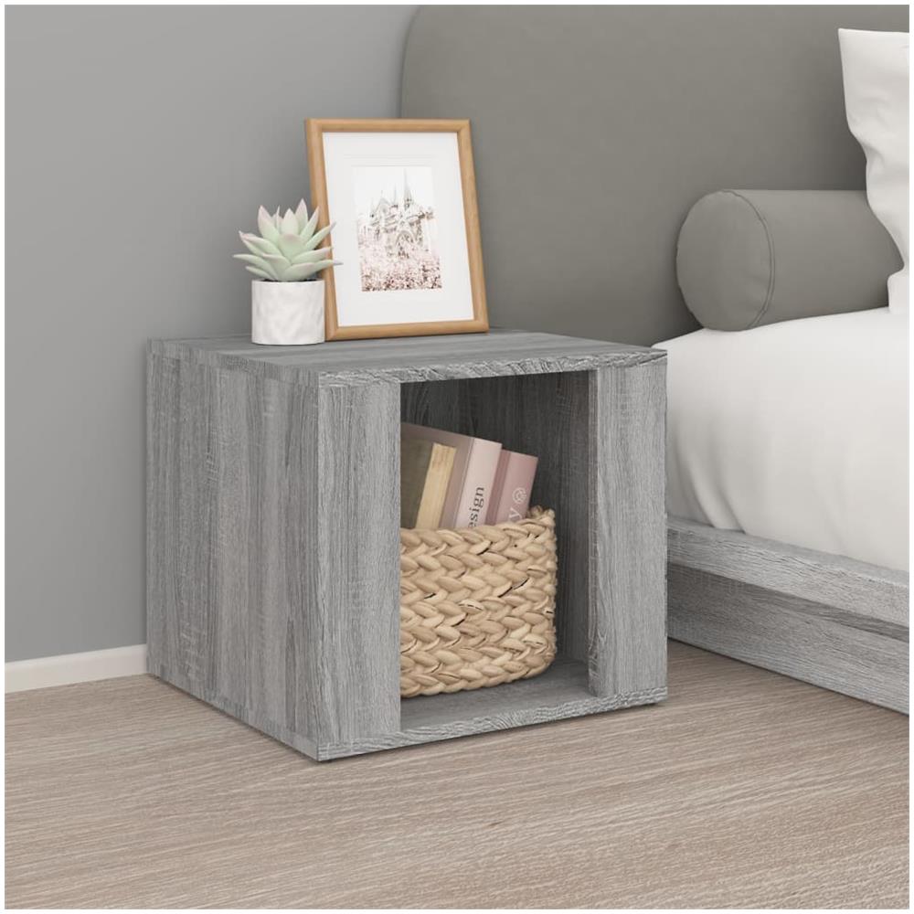 Comodino Grigio Sonoma 41x40x36 Cm In Legno Multistrato - Foto 1