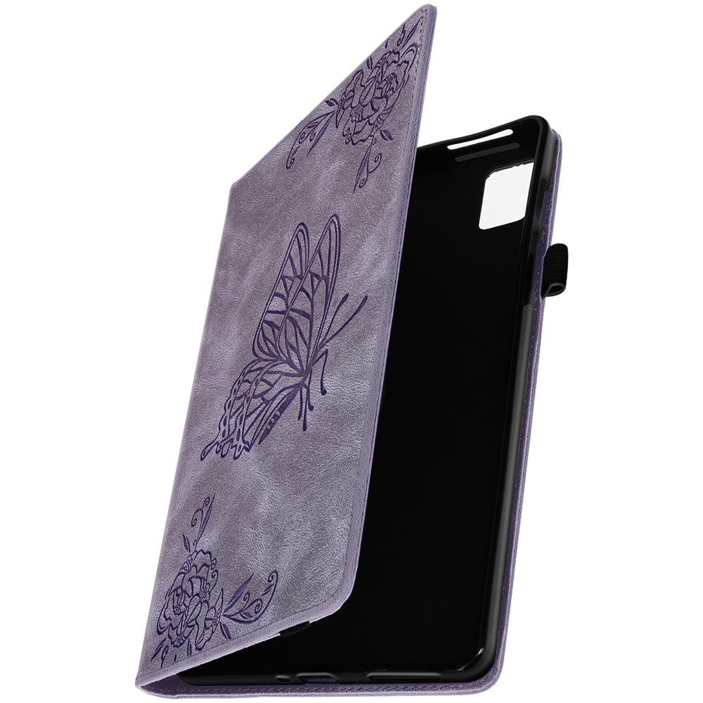 Custodia Realme Pad Mini Porta-carte Supporto, Farfalla Fiori Viola Chiaro - Foto 1