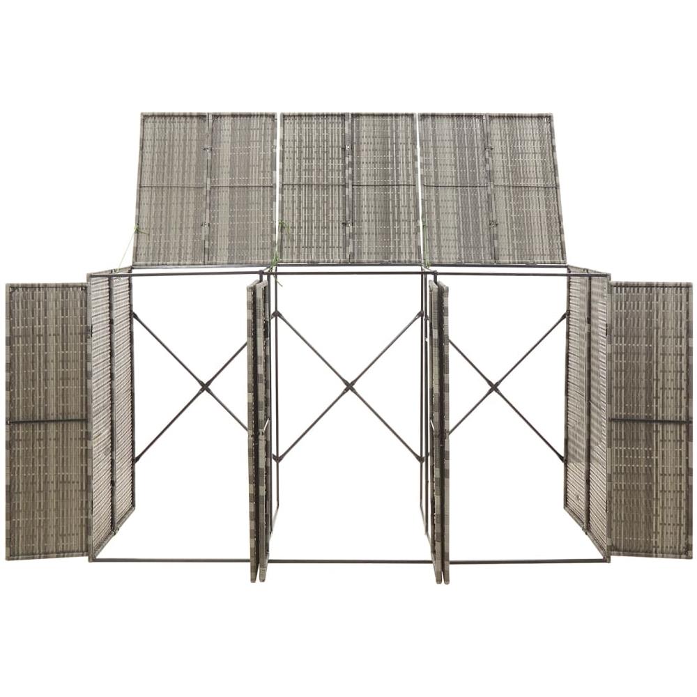 Copribidone Triplo Grigio 207x80x117 Cm In Polyrattan - Foto 3