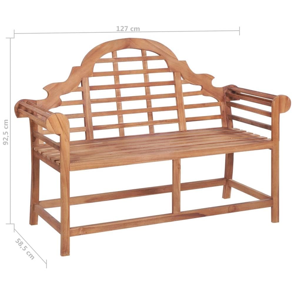 Panca da Giardino 127x58,5x92,5 cm in Legno Massello di Teak - Foto 1