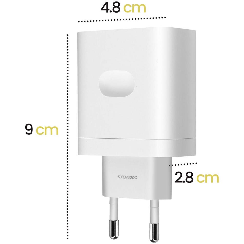 Caricabatterie Usb Supervooc 33w Con Cavo Da Usb Verso Usb-c Bianco - Foto 5